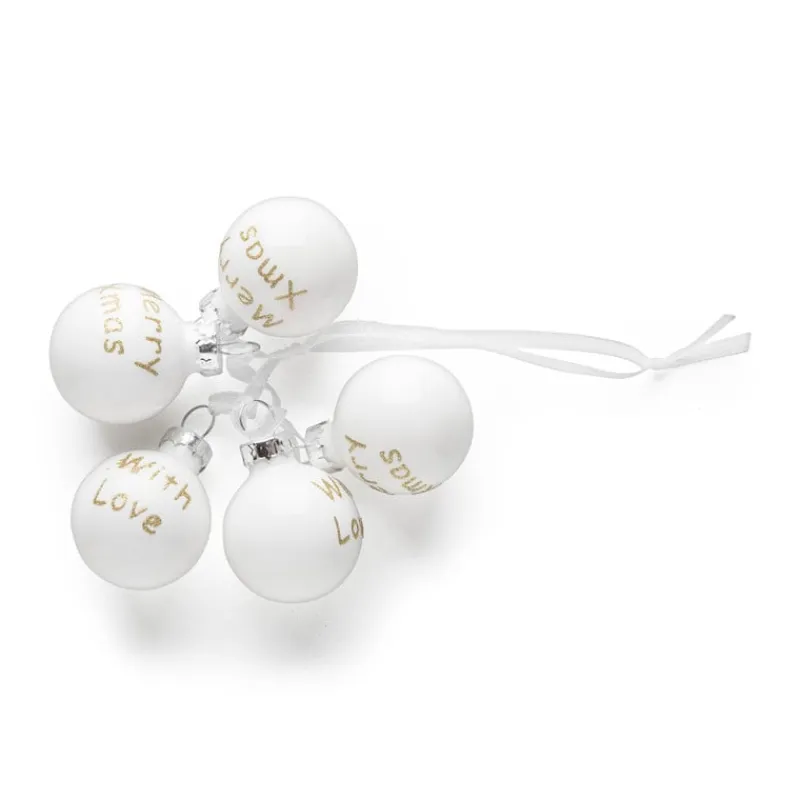Xenos Kerst Inpakken|Kerstballen-Kerstballetjes cadeauhangers - diverse soorten - 5xø2.5 cm