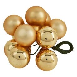 Xenos Kerstballen-Kerstballetjes op draad - goudkleurig - diverse varianten - ø2 cm