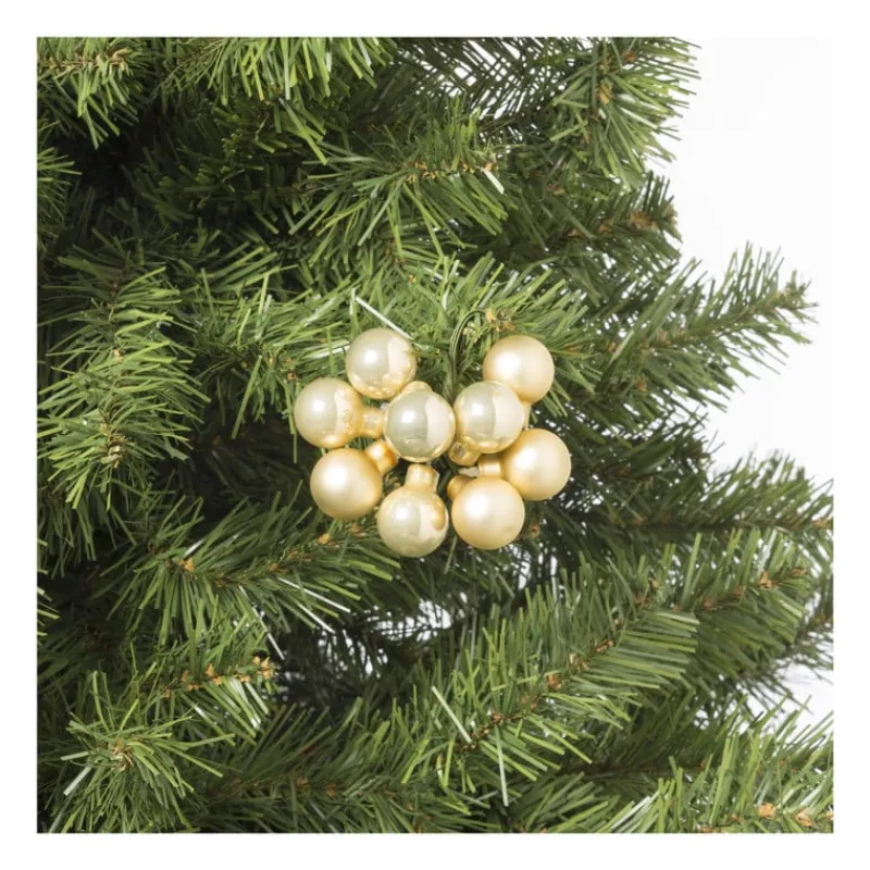 Xenos Kerstballen-Kerstballetjes op draad - goudkleurig - diverse varianten - ø2 cm