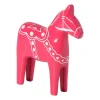 Xenos Kerstfiguren-Kerstbeeldje paard - roze - 18x16x4.5 cm