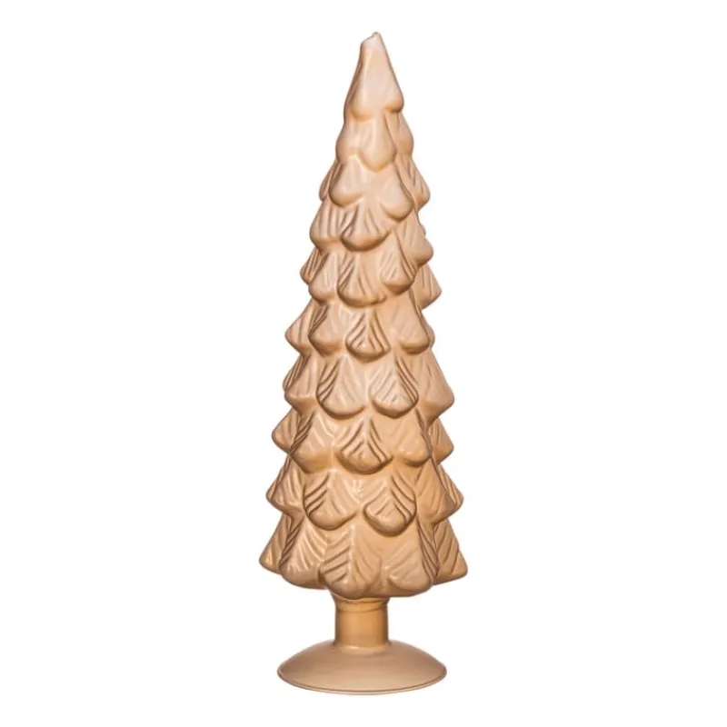 Xenos Kleine Kerstbomen|Kerstfiguren-Kerstboom beeldje groot - goud - ø8x30 cm