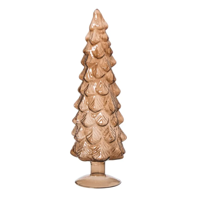 Xenos Kleine Kerstbomen|Kerstfiguren-Kerstboom beeldje groot - bruin - ø8x30 cm