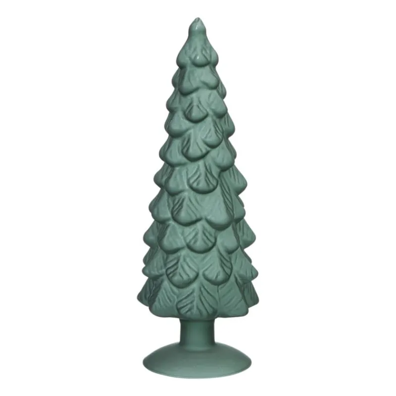 Xenos Kleine Kerstbomen|Kerstfiguren-Kerstboom beeldje klein - groen - ø8x24.5 cm