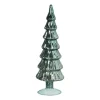 Xenos Kleine Kerstbomen|Kerstfiguren-Kerstboom beeldje shiny groot - groen - ø8x30 cm
