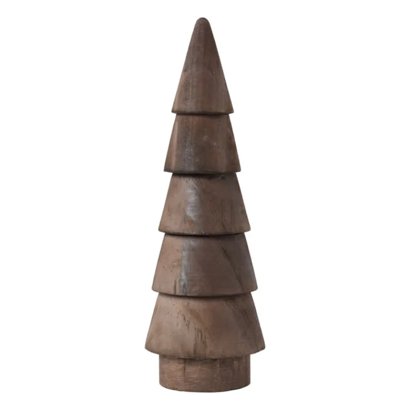 Xenos Kleine Kerstbomen-Kerstboom hout - bruin - ø5.3x15.5 cm