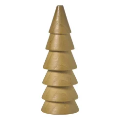 Xenos Kerstfiguren-Kerstboom hout - bruin - ø5.5x15 cm