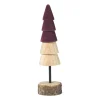 Xenos Kerstfiguren-Kerstboom hout - bruin/bordeauxrood - ø5x19 cm