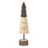 Xenos Kerstcadeaus|Kerstfiguren-Kerstboom hout - bruin/donkerbruin - ø6x24 cm