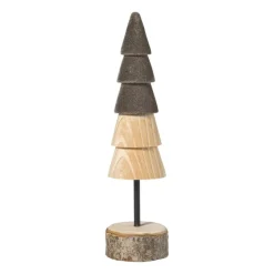 Xenos Kerstfiguren-Kerstboom hout - bruin/donkerbruin - Ćø5x19 cm