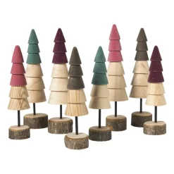 Xenos Kerstfiguren-Kerstboom hout - bruin/donkerbruin - ø5x19 cm