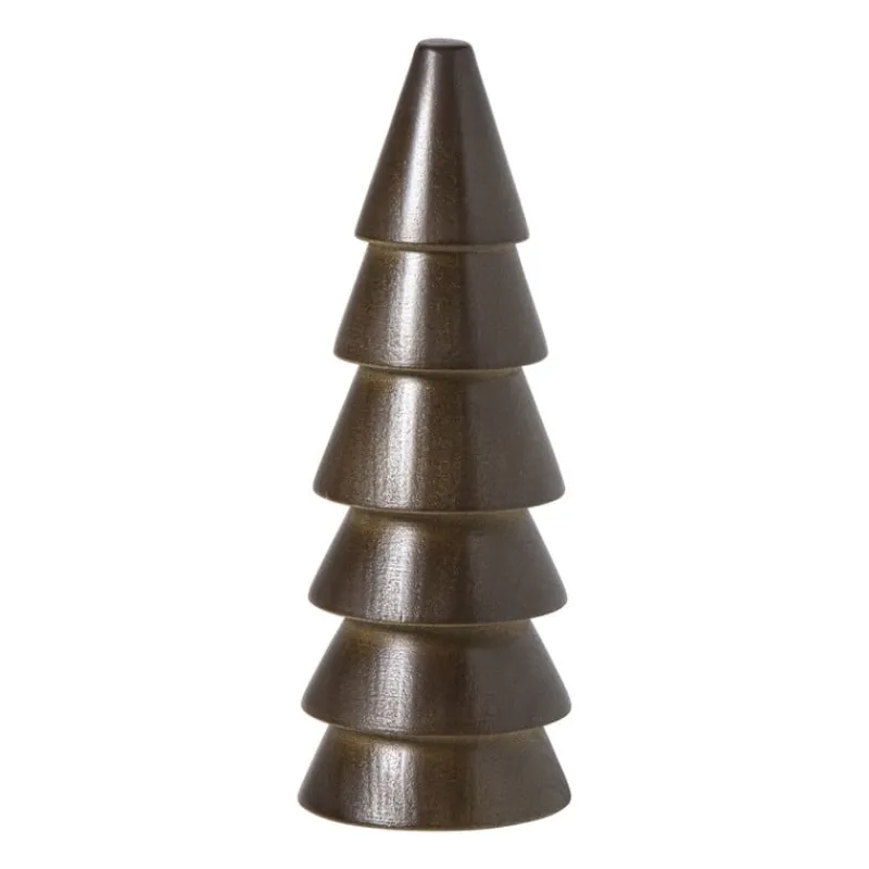 Xenos Kleine Kerstbomen|Kerstfiguren-Kerstboom middel - bruin - ø5.5x15 cm