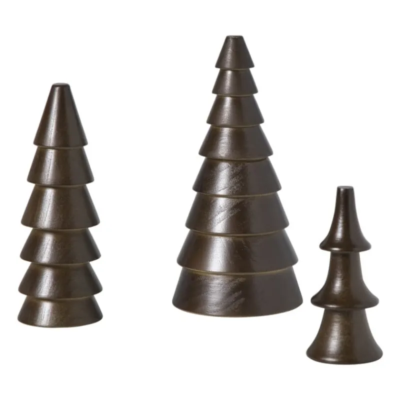 Xenos Kleine Kerstbomen|Kerstfiguren-Kerstboom middel - bruin - ø5.5x15 cm