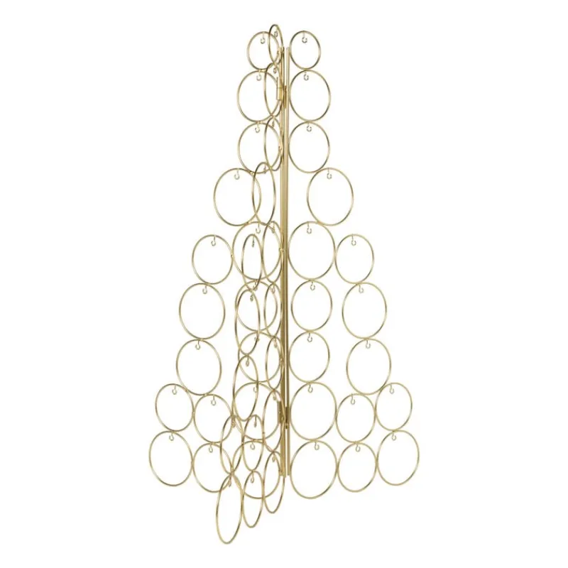 Xenos Kleine Kerstbomen-Kerstboom standaard - goudkleurig - 69x48x30 cm