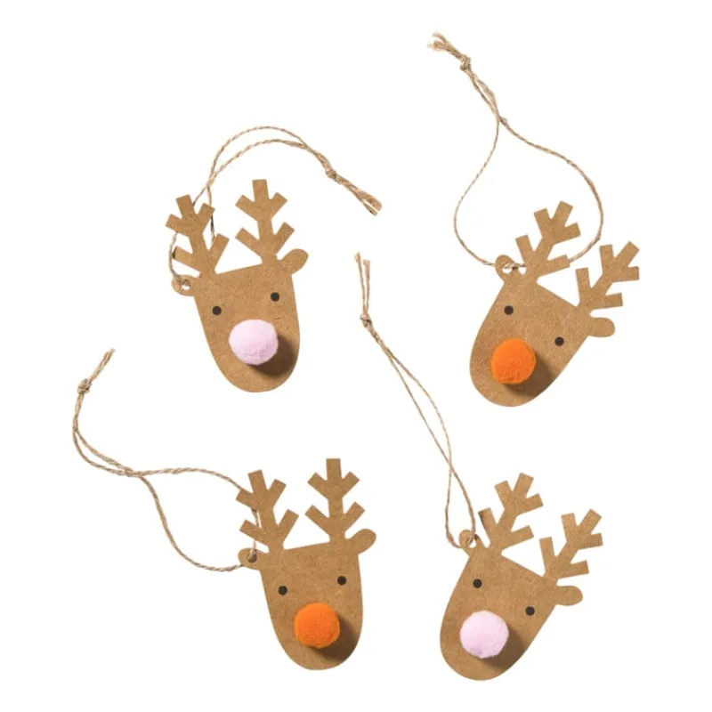 Xenos Kerst Inpakken-Kerstcadeau tags - rendier - set van 10