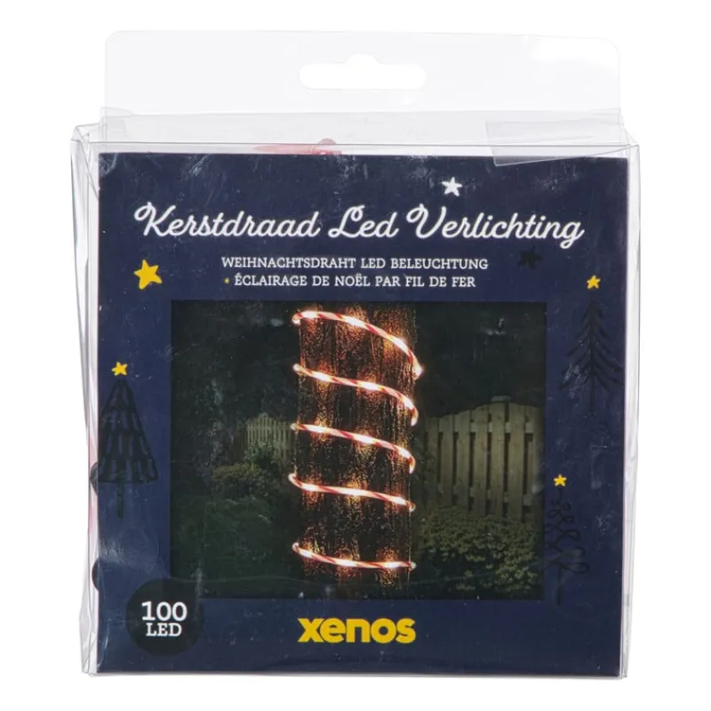 Xenos Kerstverlichting|Kerstboom Verlichting-Kerstdraad candy cane - rood/wit - 5 meter