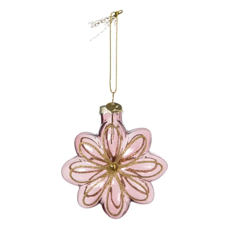 Xenos Kersthangers|Kerstballen-Kersthanger bloem - paars - 8.5x8x3.4 cm