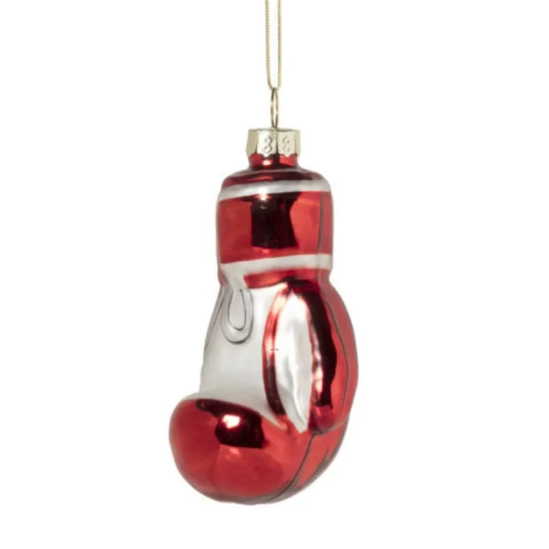 Xenos Kersthangers|Kerstballen-Kersthanger bokshandschoen - glas - 9x4.7x4.3 cm