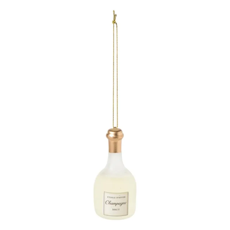 Xenos Kersthangers|Kerstballen-Kersthanger champagnefles - goudkleurig - ø4.5x14 cm