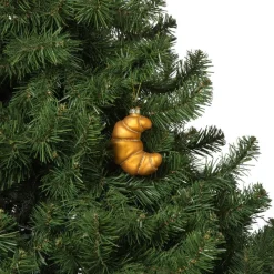 Xenos Kersthangers|Kerstballen-Kersthanger croissant - goudkleurig - 9.6x8x4.1 cm