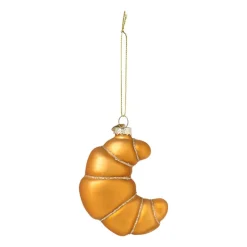 Xenos Kersthangers|Kerstballen-Kersthanger croissant - goudkleurig - 9.6x8x4.1 cm