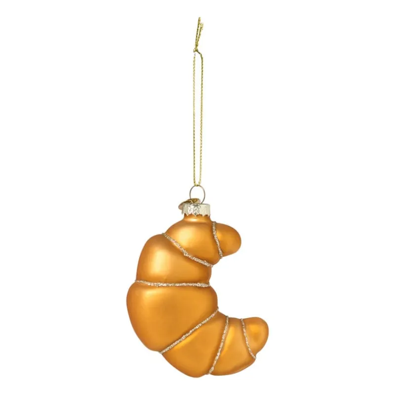 Xenos Kersthangers|Kerstballen-Kersthanger croissant - goudkleurig - 9.6x8x4.1 cm