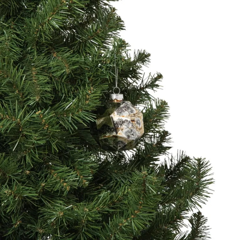 Xenos Kersthangers|Kerstballen-Kersthanger diamant - zwart/goudkleurig - ø8 cm
