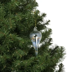 Xenos Kersthangers|Kerstballen-Kersthanger druppel - blauw - ø6x15 cm