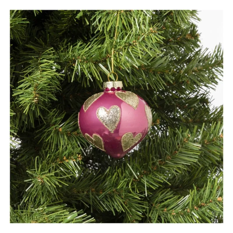 Xenos Kersthangers|Kerstballen-Kersthanger glitter hart - diverse varianten - ø8 cm