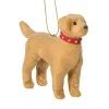Xenos Kersthangers|Kerstballen-Kersthanger golden retriever met sjaal - bruin- 12x10.2x5 cm