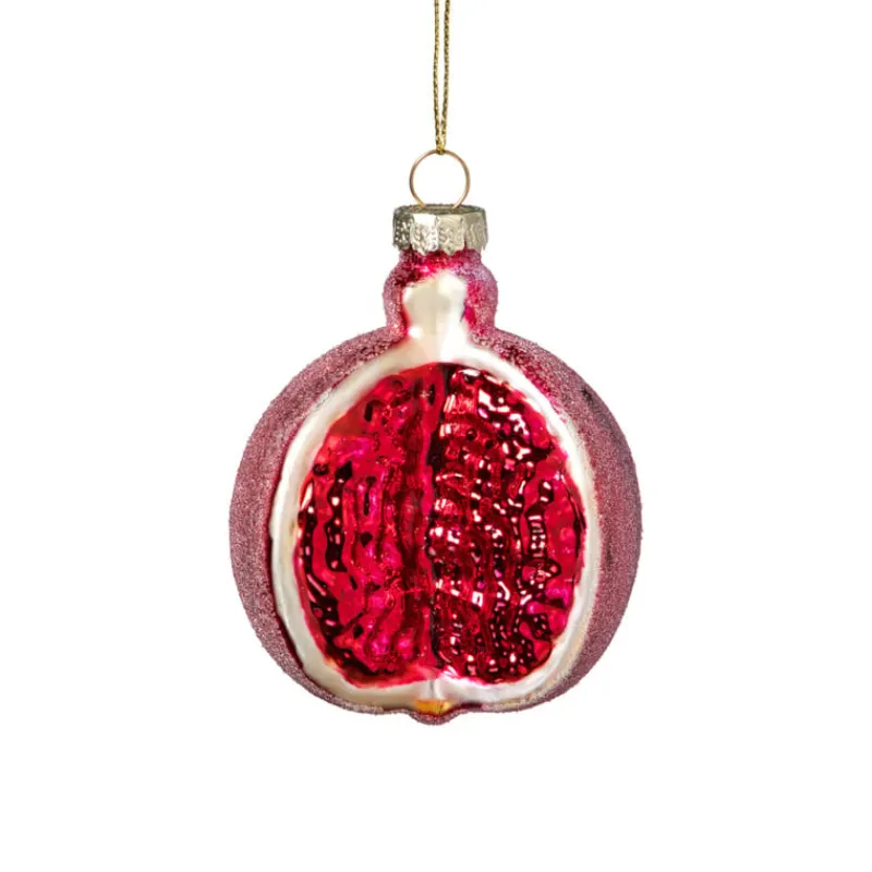 Xenos Kersthangers|Kerstballen-Kersthanger granaatappel - rood - ø7x8.5 cm