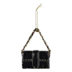 Xenos Kerstcadeaus|Kersthangers-Kersthanger handtas - zwart - 4.2x7x2.8 cm