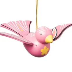 Xenos Kersthangers|Kerstballen-Kersthanger houten vogel - diverse varianten - 6x16x12 cm