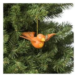 Xenos Kersthangers|Kerstballen-Kersthanger houten vogel - diverse varianten - 6x16x12 cm