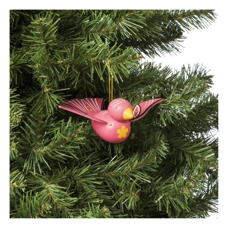 Xenos Kersthangers|Kerstballen-Kersthanger houten vogel - diverse varianten - 6x16x12 cm