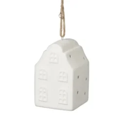Xenos Kersthuisjes|Kersthangers-Kersthanger huisje - lichtgevend - wit