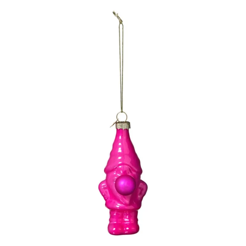 Xenos Kersthangers|Kerstballen-Kersthanger kabouter - roze - 10.5x5.3x4.7 cm