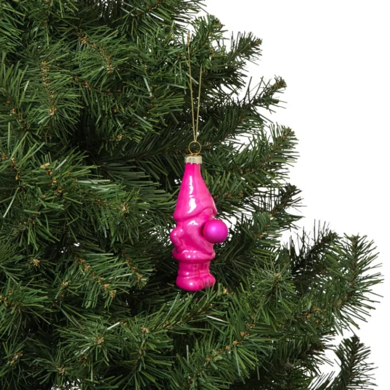 Xenos Kersthangers|Kerstballen-Kersthanger kabouter - roze - 10.5x5.3x4.7 cm
