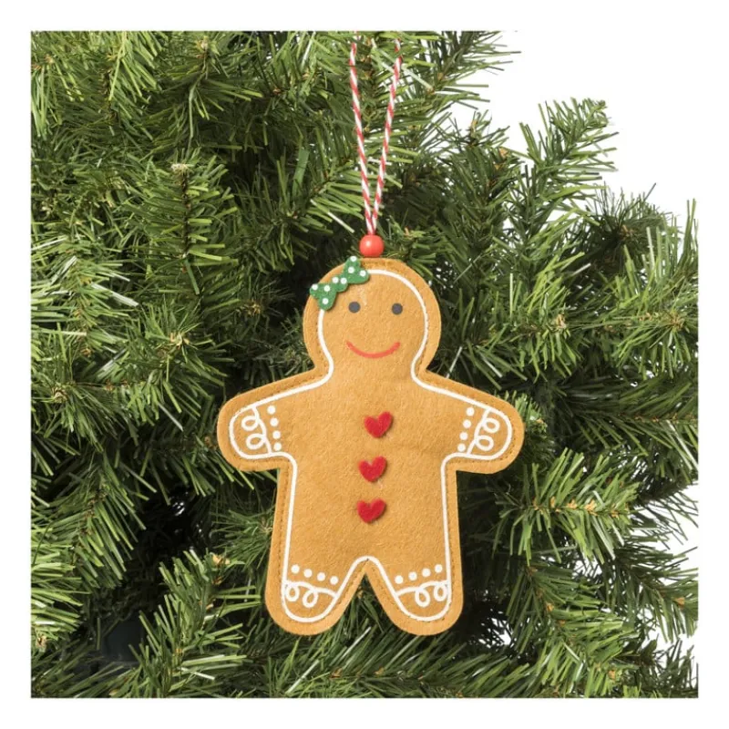 Xenos Kersthangers|Kerstballen-Kersthanger koekmannetje - diverse varianten - 10.5x9.5x1 cm