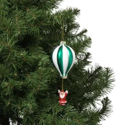 Xenos Kersthangers|Kerstballen-Kersthanger luchtballon met kerstman - diverse varianten - ø7.5x16.5 cm