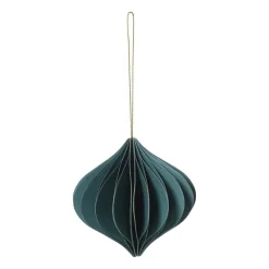 Xenos Kersthangers|Kerstballen-Kersthanger papier - groen - ø10 cm