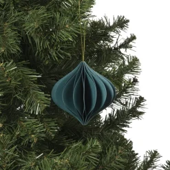 Xenos Kersthangers|Kerstballen-Kersthanger papier - groen - ø10 cm
