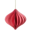 Xenos Kersthangers|Kerstballen-Kersthanger papier - roze - ø10 cm