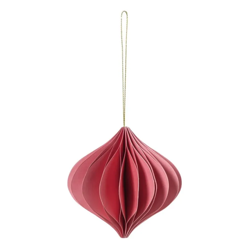 Xenos Kersthangers|Kerstballen-Kersthanger papier - roze - ø10 cm
