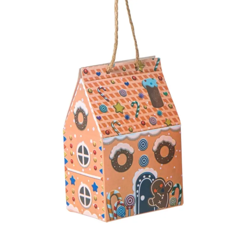 Xenos Kersthangers|Kerstballen-Kersthanger papieren huisjes - set van 3