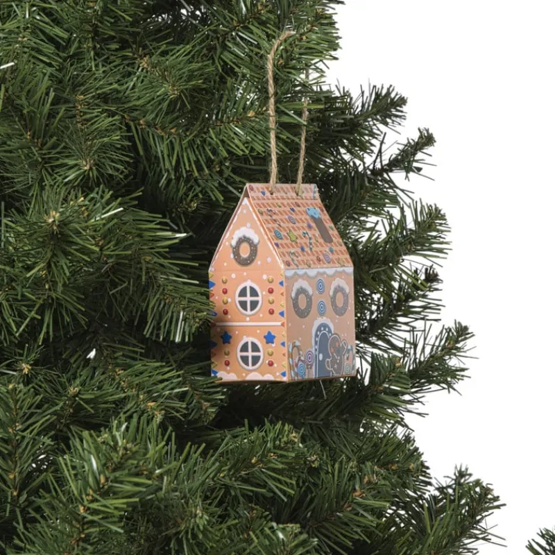 Xenos Kersthangers|Kerstballen-Kersthanger papieren huisjes - set van 3