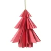 Xenos Kersthangers|Kerstballen-Kersthanger papieren kerstboom - roze - ø8x10 cm
