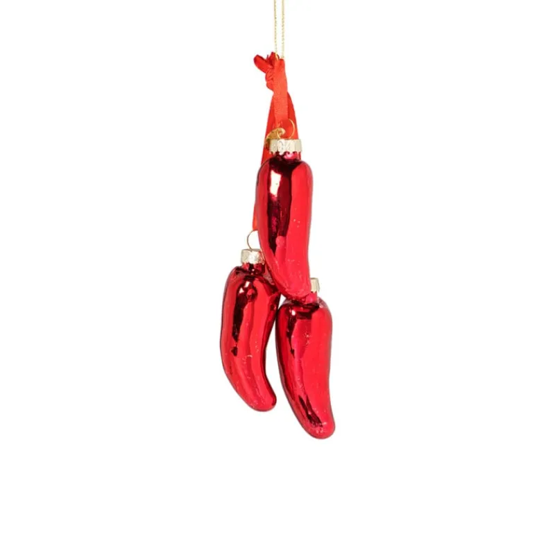 Xenos Kersthangers|Kerstballen-Kersthanger peper - rood - ø2.7x7.6 cm