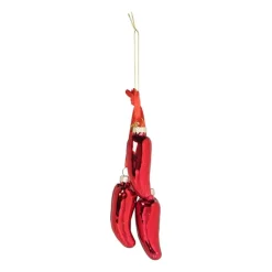 Xenos Kersthangers|Kerstballen-Kersthanger peper - rood - ø2.7x7.6 cm