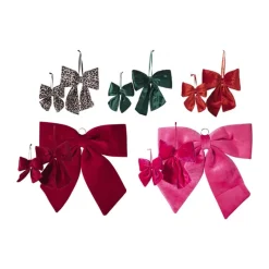 Xenos Kersthangers|Kerstballen-Kersthanger rendier liggend - roze - 8x9 cm