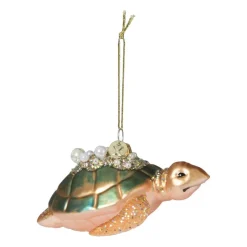 Xenos Kersthangers|Kerstballen-Kersthanger schildpad - glas - 4x9.4x9 cm